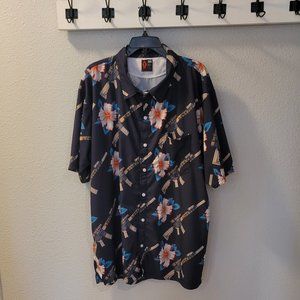 OAF Nation 3XL Navy Casual Shirt with Design